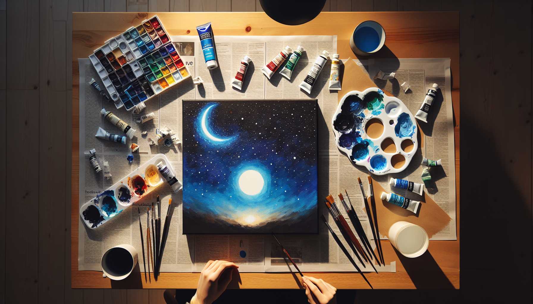 Simple Night Sky Painting Tutorial for Beginners