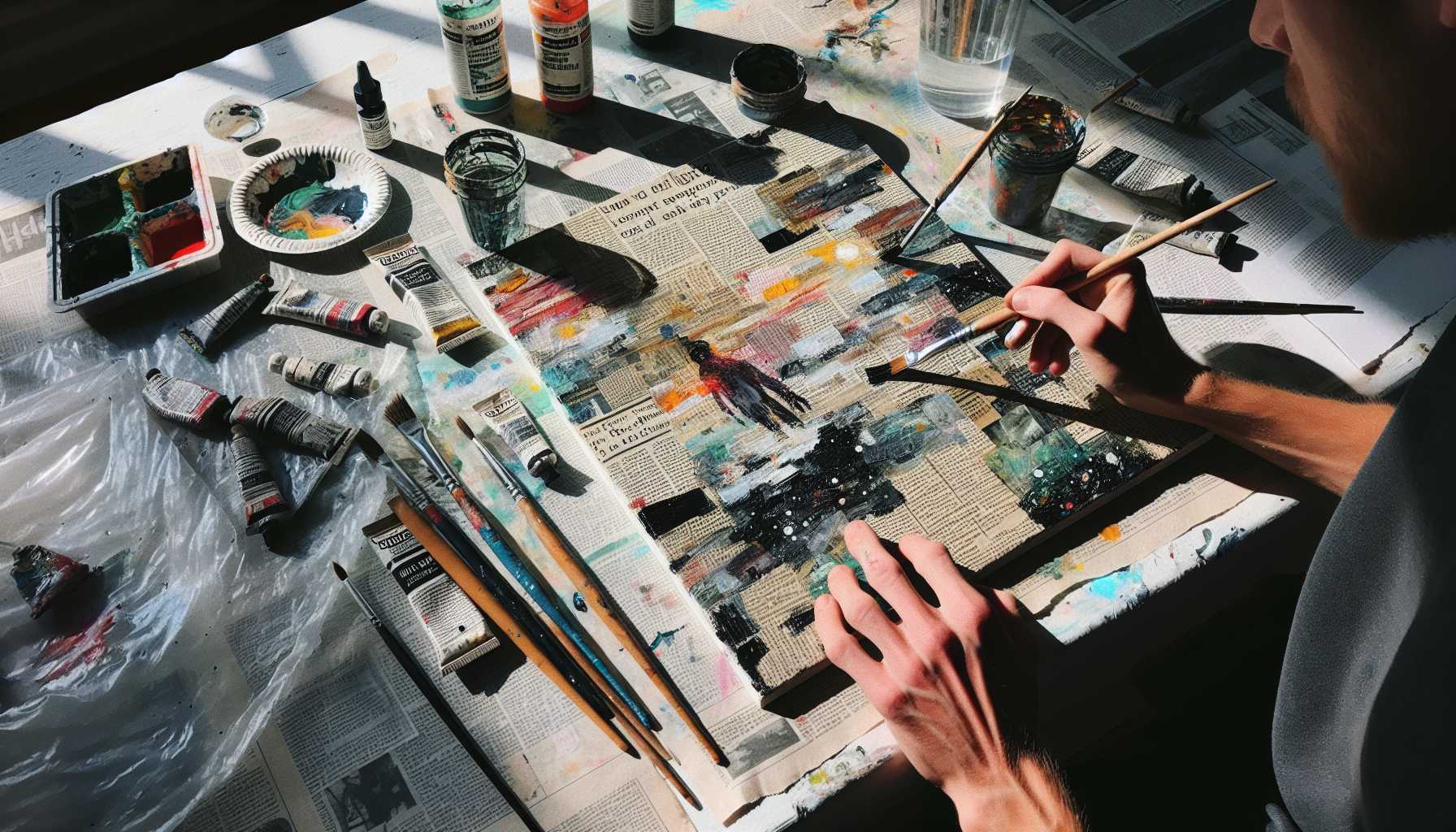 Newspaper Painting Effects: Simple Mixed Media for Beginners