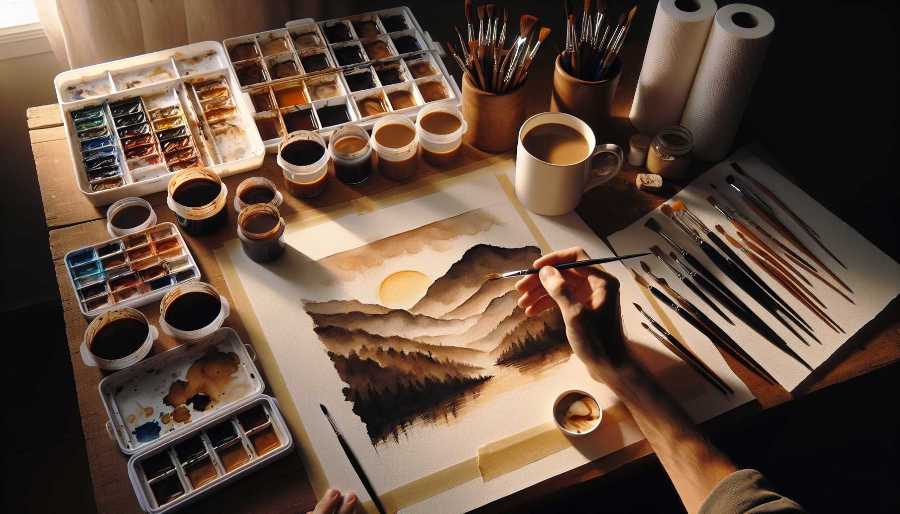 Beginner's Guide to Coffee Painting: Simple Brown Art Effects