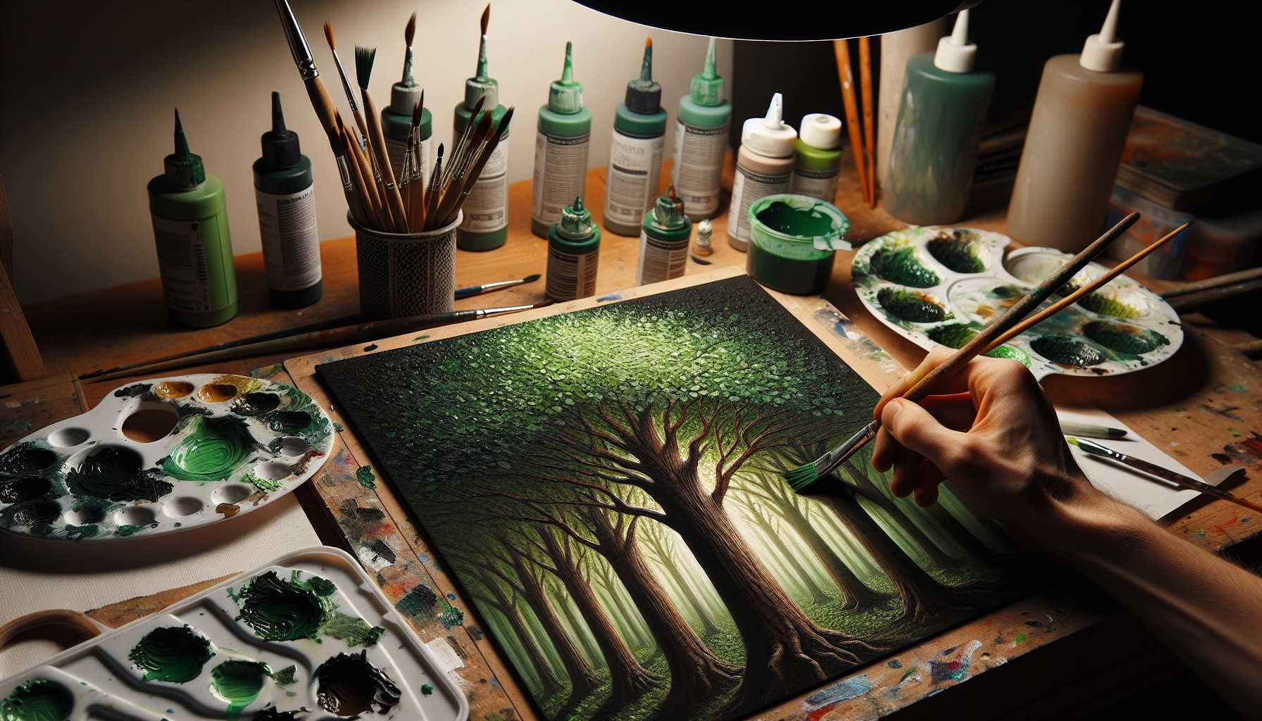 Simple Fan Brush Techniques: Easy Tree Painting Tutorial